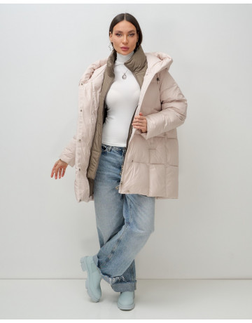 Женская зимняя куртка с капюшоном, размер 48–56.