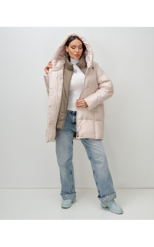 Женская зимняя куртка с капюшоном, размер 48–56.