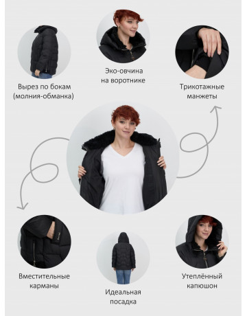 Пуховик для женщин с искусственной овчиной — тепло и стиль зима 2025
