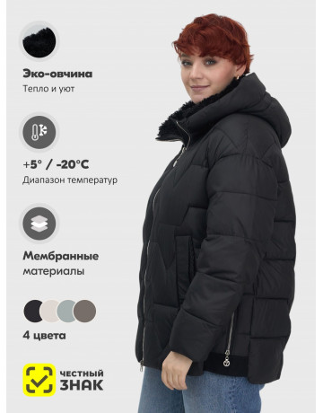 Пуховик для женщин с искусственной овчиной — тепло и стиль зима 2025