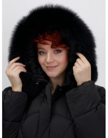 Пуховик для женщин с мехом песца