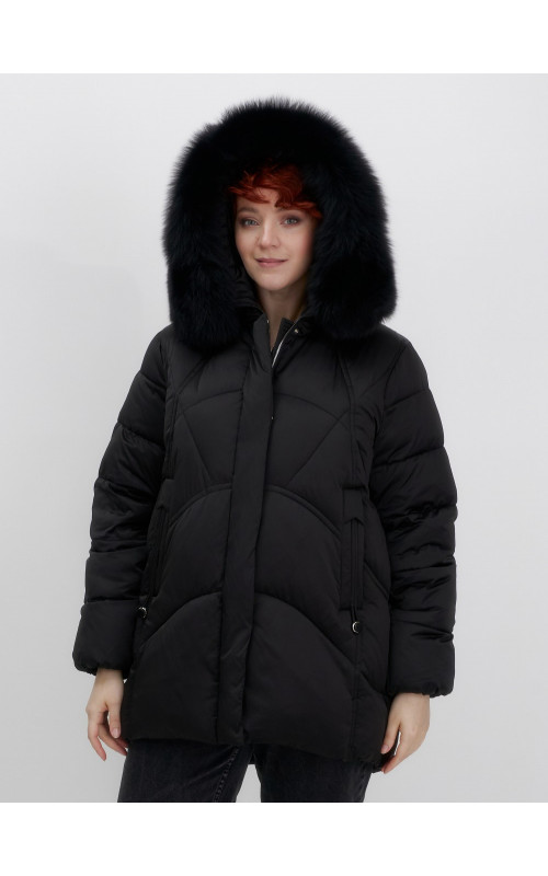 Пуховик для женщин с мехом песца