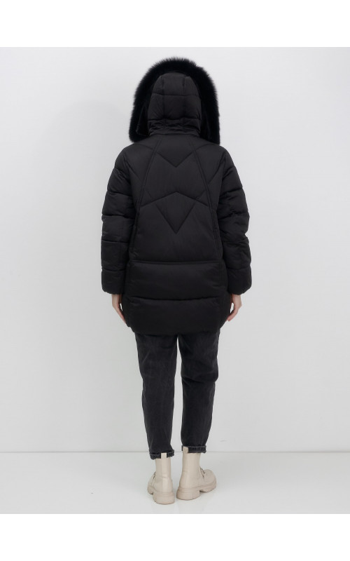 Пуховик для женщин с мехом песца