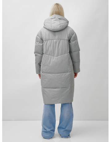 Длинный зимний пуховик с капюшоном для женщин