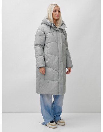 Длинный зимний пуховик с капюшоном для женщин