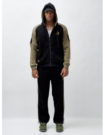 Мужской утеплённый спортивный костюм с начёсом для осени.