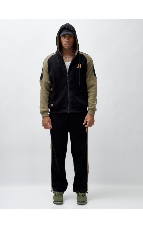 Мужской утеплённый спортивный костюм с начёсом для осени.