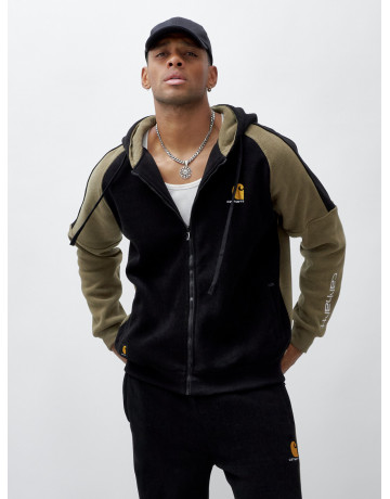 Мужской утеплённый спортивный костюм с начёсом для осени.