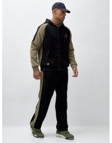 Мужской утеплённый спортивный костюм с начёсом для осени.