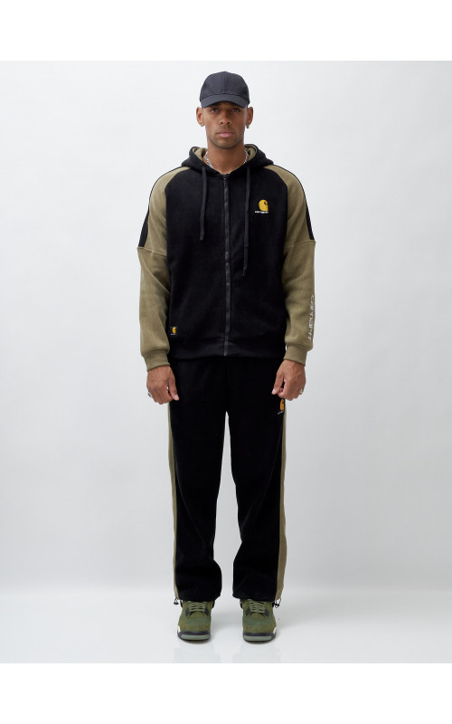 Мужской утеплённый спортивный костюм с начёсом для осени.