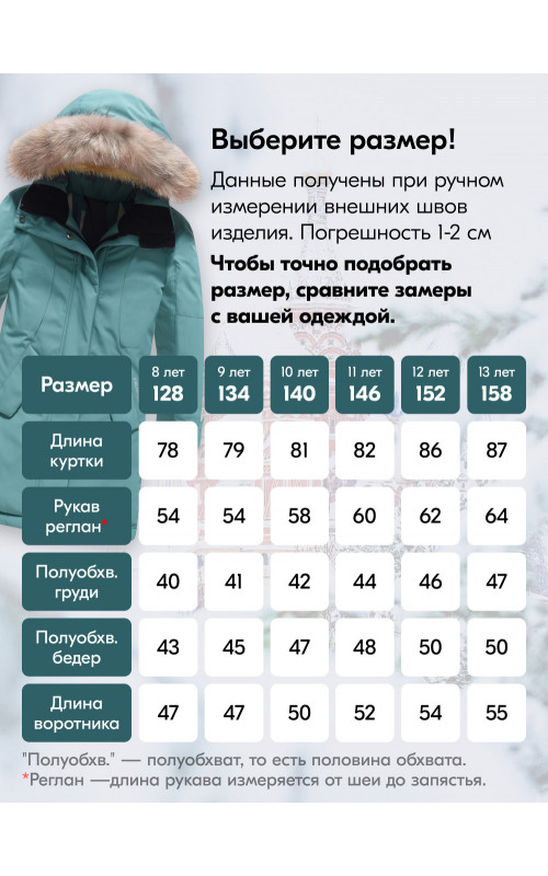 Парка для девочки зимняя для активного отдыха