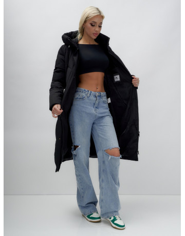 Тёплый женский пуховик с капюшоном