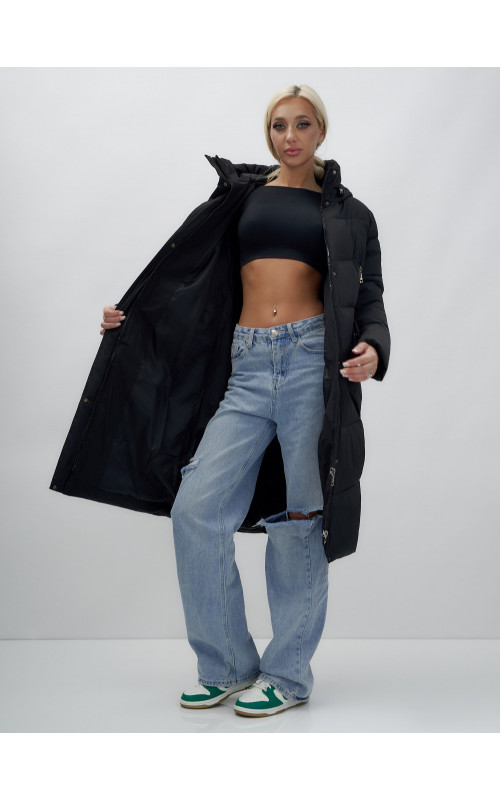 Тёплый женский пуховик с капюшоном