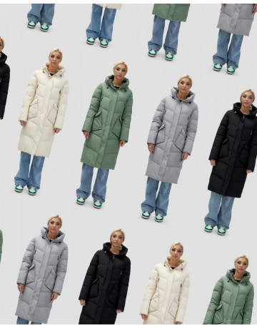 Тёплый женский пуховик с капюшоном