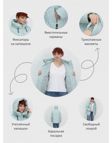 Универсальная утеплённая куртка с капюшоном для женщин осень-зима, свободный покрой.