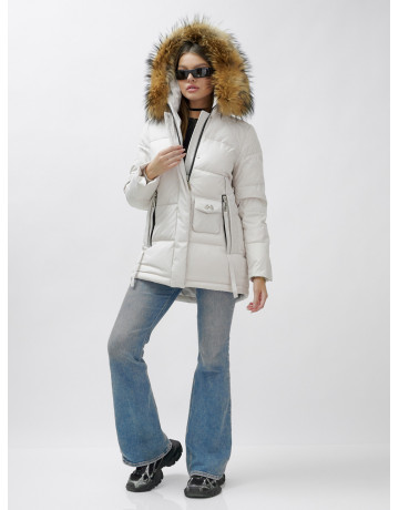 Женская зимняя куртка с мехом енота премиум-класса