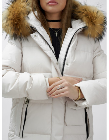Женская зимняя куртка с мехом енота премиум-класса
