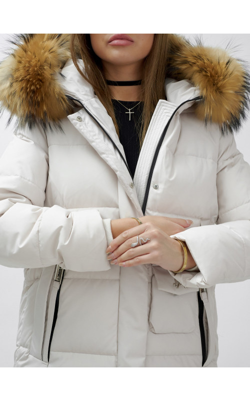Женская зимняя куртка с мехом енота премиум-класса