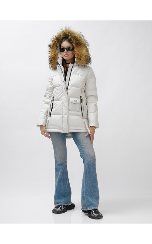 Женская зимняя куртка с мехом енота премиум-класса