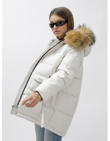 Женская зимняя куртка с мехом енота премиум-класса