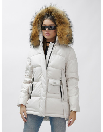 Женская зимняя куртка с мехом енота премиум-класса