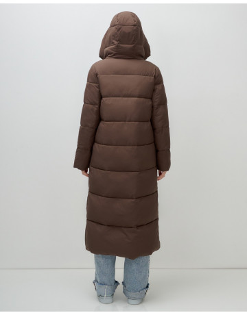 Длинный зимний пуховик для женщин с капюшоном