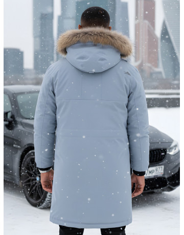 Мужская зимняя парка с мехом енота для холодной погоды