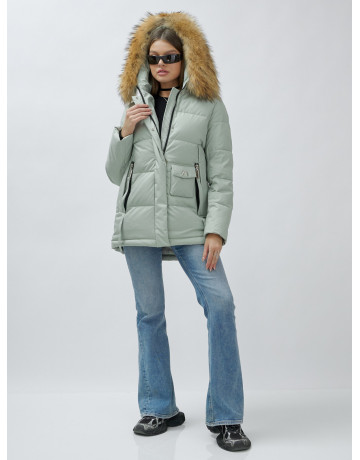 Женская зимняя куртка премиум-класса с мехом енота.