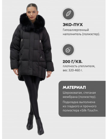 Пуховик с мехом песца премиум-класса