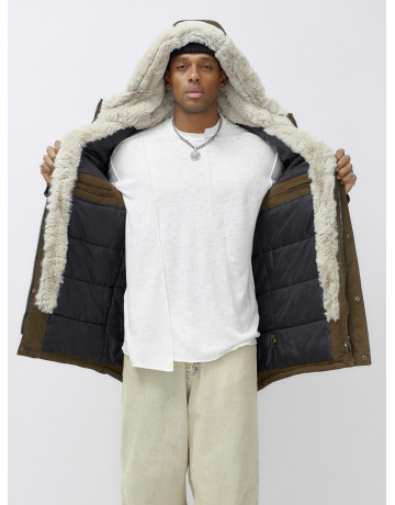 Зимняя мужская парка с капюшоном для активного отдыха.