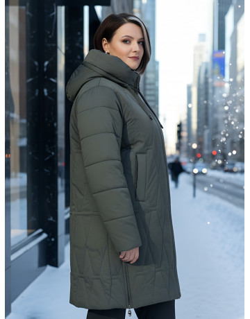 Длинный зимний пуховик для женщин больших размеров