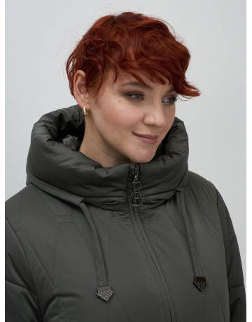 Длинный зимний пуховик для женщин больших размеров