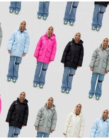 Зимняя куртка в стиле летучая мышь с капюшоном для активного отдыха.