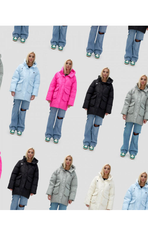 Зимняя куртка в стиле летучая мышь с капюшоном для активного отдыха.