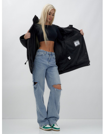 Зимняя куртка в стиле летучая мышь с капюшоном для активного отдыха.