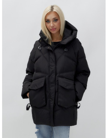 Зимняя куртка в стиле летучая мышь с капюшоном для активного отдыха.