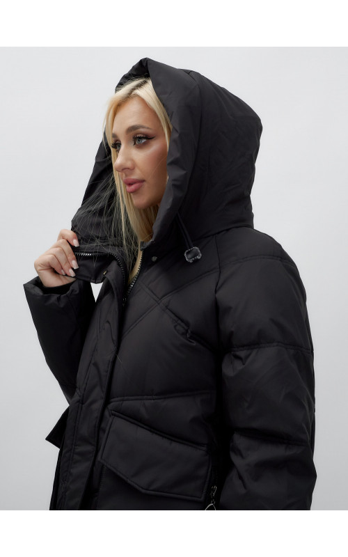 Зимняя куртка в стиле летучая мышь с капюшоном для активного отдыха.