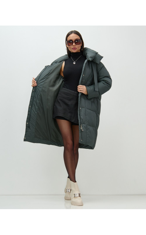 Длинный зимний пуховик для женщин