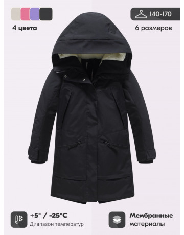 Зимняя парка для девочки-подростка с регулируемой посадкой.