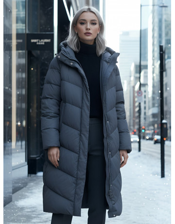 Длинный зимний пуховик для женщин
