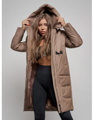 Длинный женский пуховик для зимы