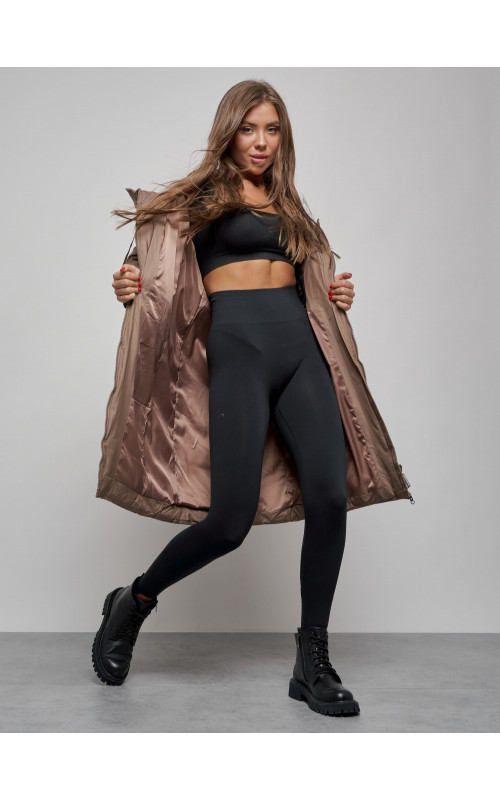 Длинный женский пуховик для зимы