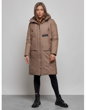 Длинный женский пуховик для зимы