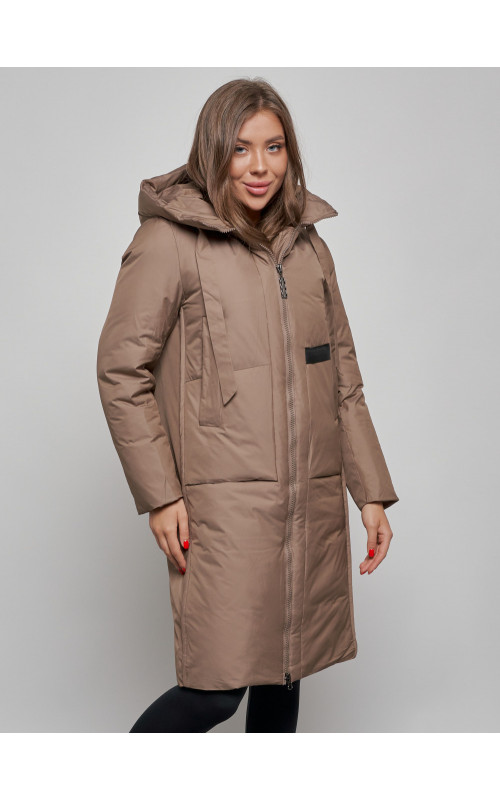 Длинный женский пуховик для зимы