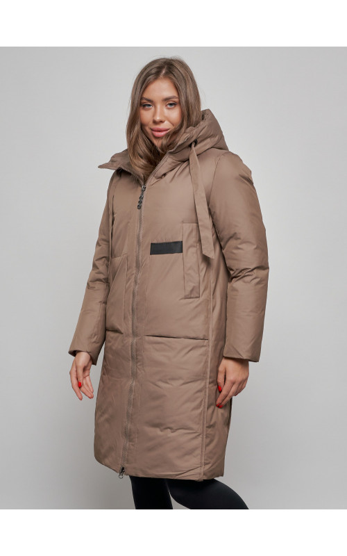 Длинный женский пуховик для зимы