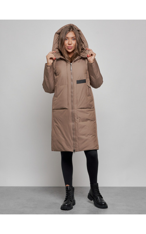 Длинный женский пуховик для зимы