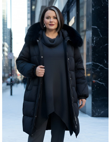 Длинный зимний пуховик премиум-класса.