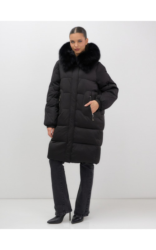 Длинный зимний пуховик премиум-класса.