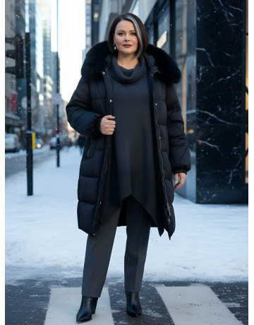 Длинный зимний пуховик премиум-класса.