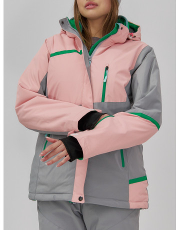 Женская горнолыжная куртка с комбинированным принтом.